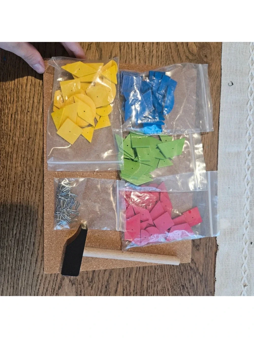 HABA Tap & Tack Wooden Mosaic Hammer & Tack Activity Set 100 Tiles Age 4+